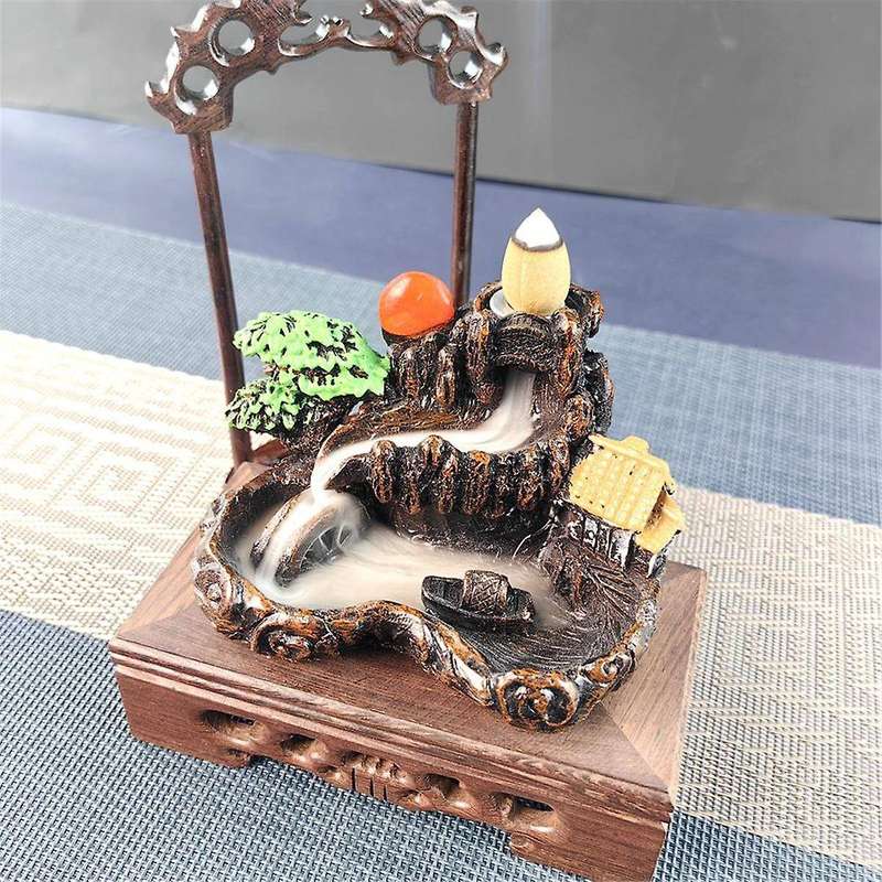 Resin Waterfall Backflow Incense Burner, Diffuser Ornament, Decorative Ornament, Home Decor, Room D