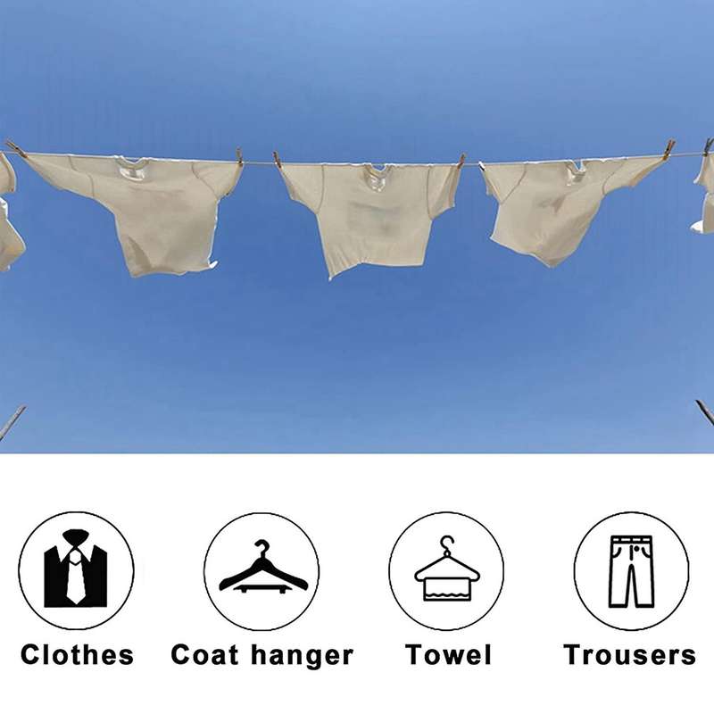 Retractable Clothesline Telescopic Indoor Outdoor Clothes Dryer Line Drying Rope Hanger (4 Lines)