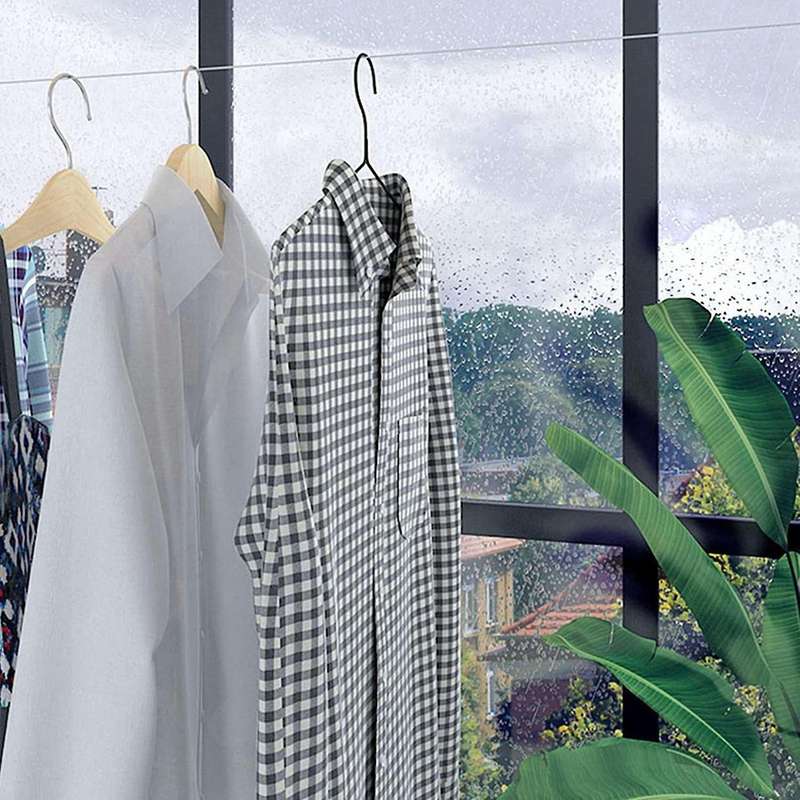 Retractable Clothesline Telescopic Indoor Outdoor Clothes Dryer Line Drying Rope Hanger (4 Lines)