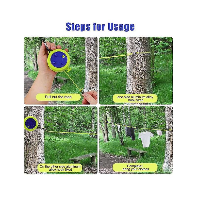 Retractable Clothes Line 10m Portable Anti-winding Travel Washing Line Adjustable Camping Washing L