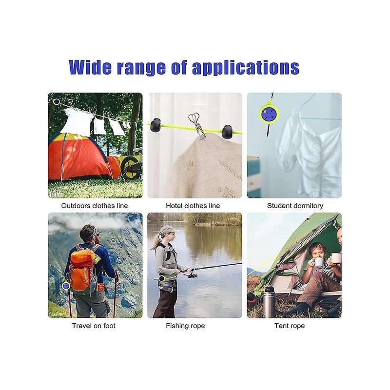 Retractable Clothes Line 10m Portable Anti-winding Travel Washing Line Adjustable Camping Washing L