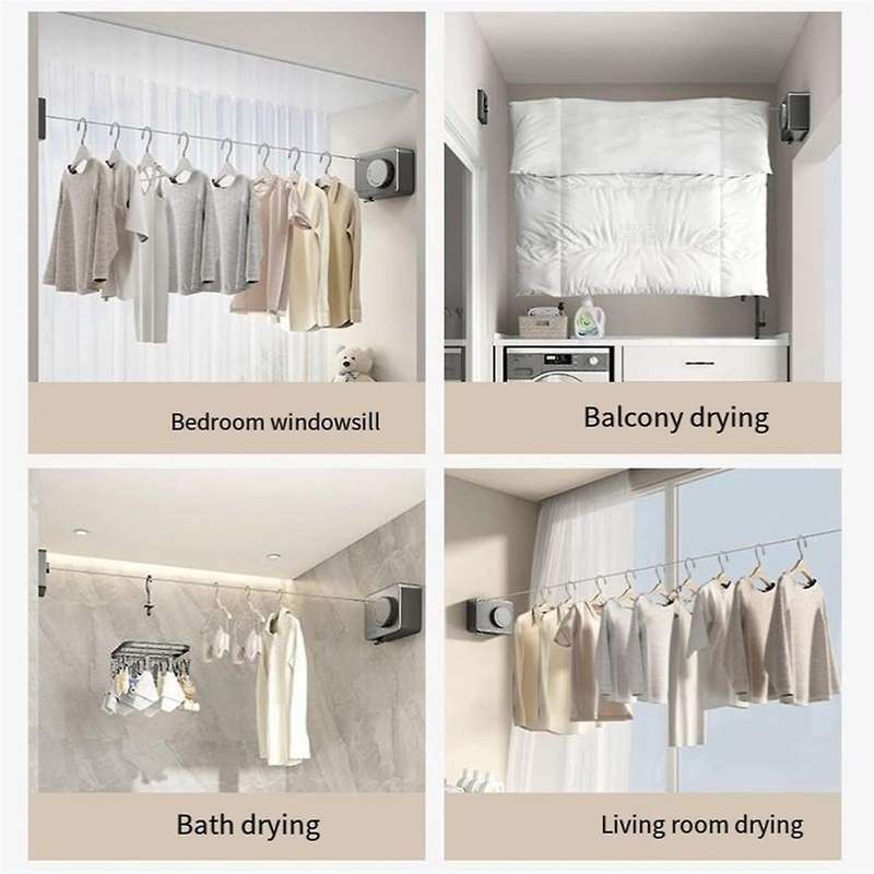 Retractable Clothesline Indoor, Clothes Line Retracting Heavy Duty Clothes Wall Mounted Stainless St