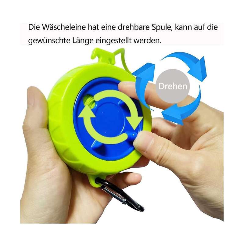 Retractable Clothes Line,10 Metre Anti-winding Washing Line, Adjustable Camping Washing Line for Ca