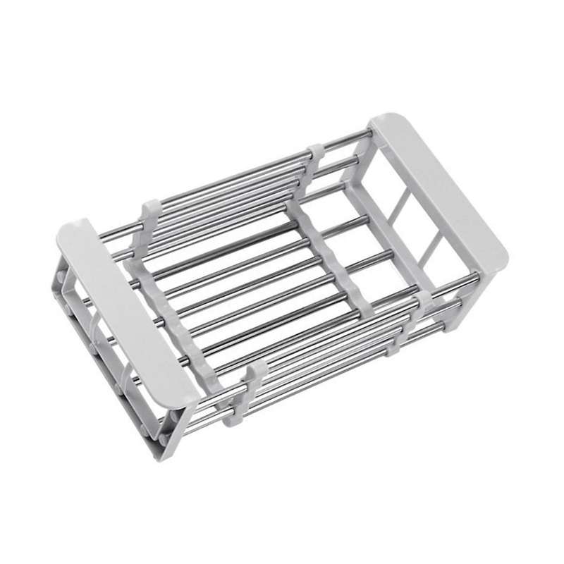 Retractable Stainless Steel Kitchen Dish Drying Rack, Sink Draining Basket, Fruit and Dish Rack, Di