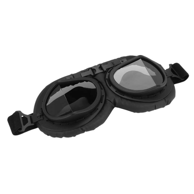 Retro Gray Motorbike Helmet Pilot Goggles Vintage Wwii Pilot Goggles Motorcycle Scooter Glasses Uv