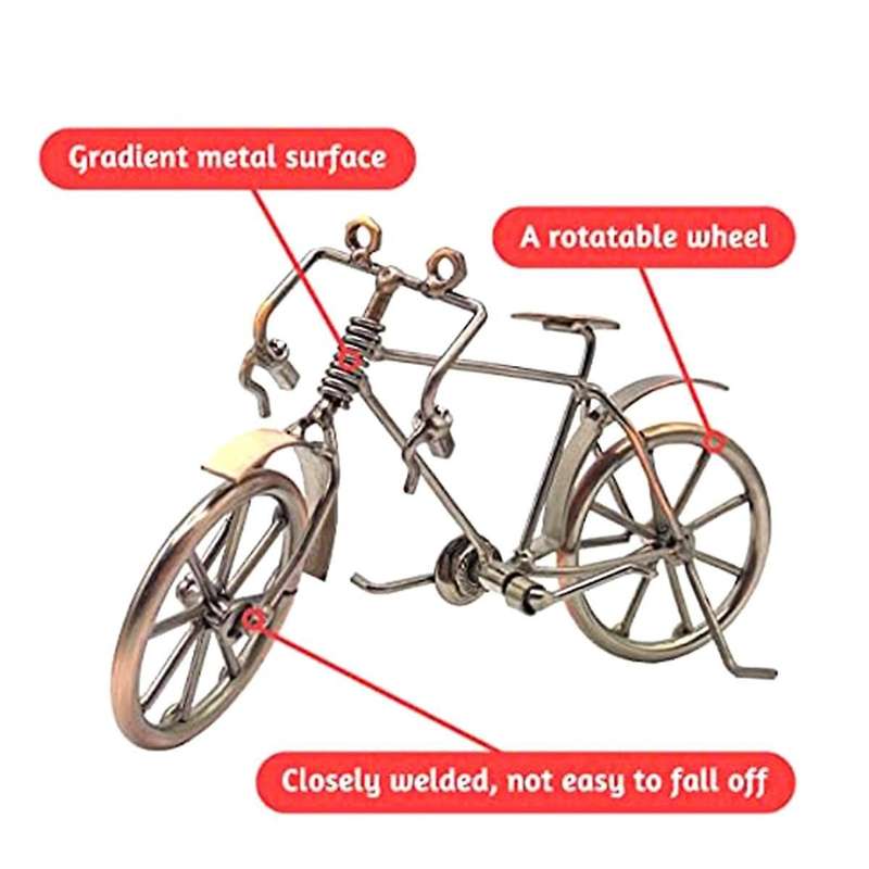 Retro Iron Art Bicycle Model, Metal Bike Home Desktop Decoration Ornaments