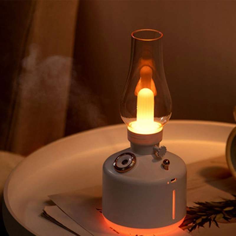 Retro Lamp Air Humidifier Wireless Aroma Diffuser Rechargeable Essential Oil Lights Cool Mist for -B