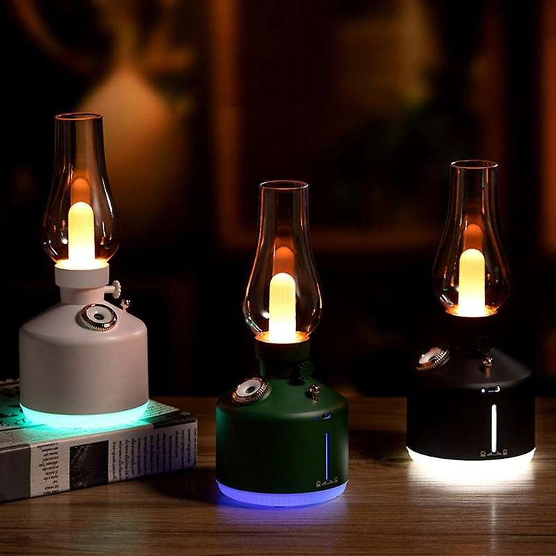 Retro Lamp Air Humidifier Wireless Aroma Diffuser Rechargeable Essential Oil Lights Cool Mist for -B