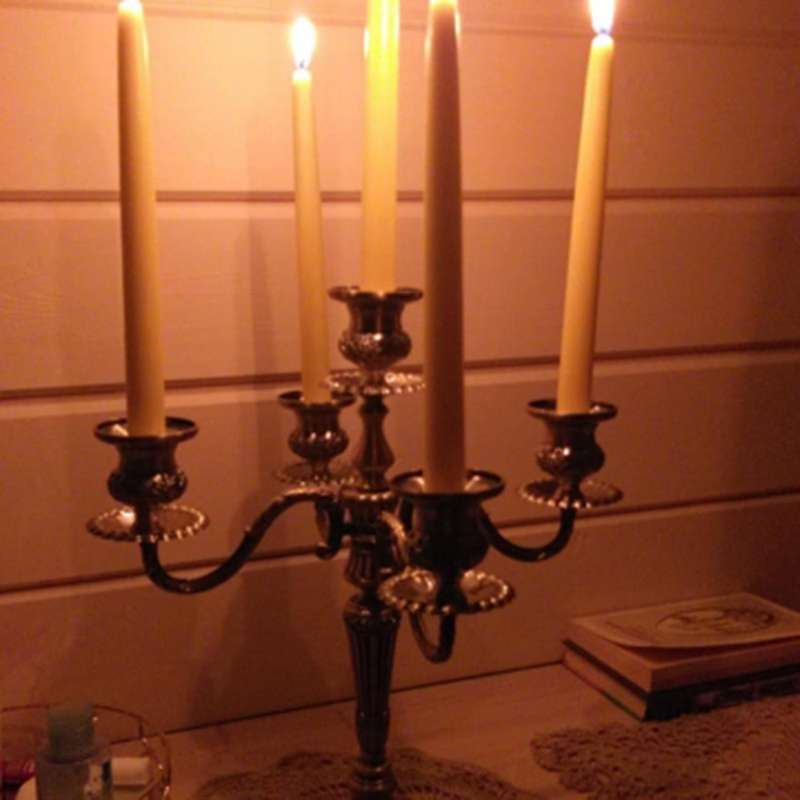 Retro Metal Candlestick,Europe Classical 5 Arms Candle Holder Wedding Event Candelabra Candle Stand