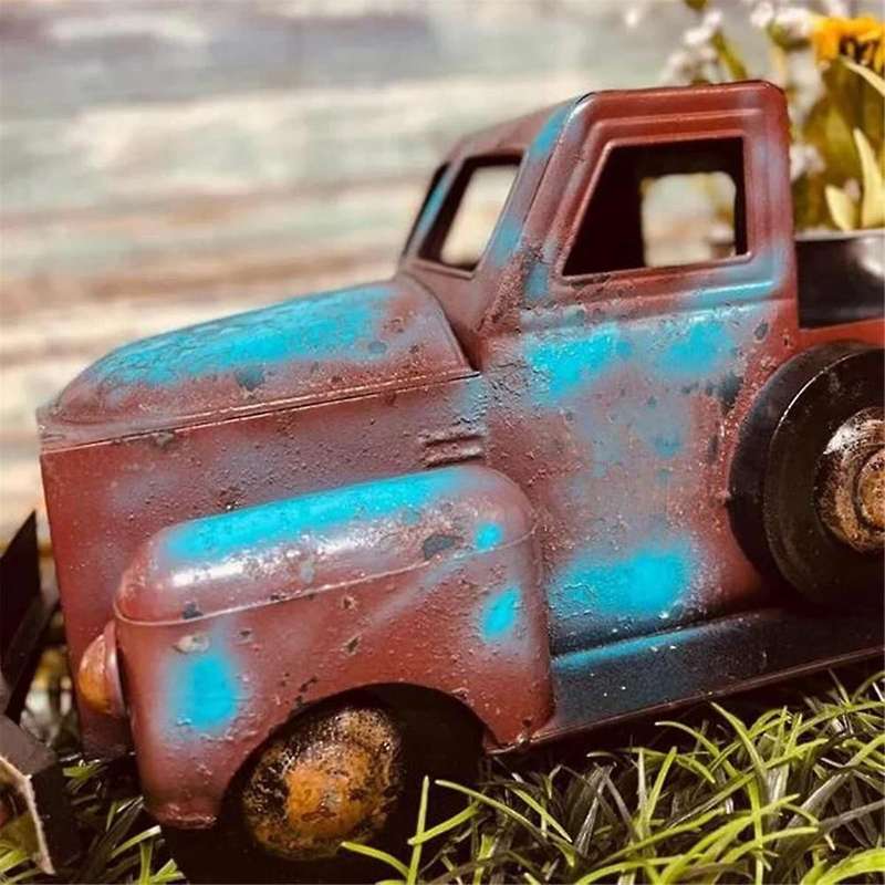 Retro Scrapped Truck Flower Pots Flowers and Plants Succulent Potted Resin Crafts Ornaments
