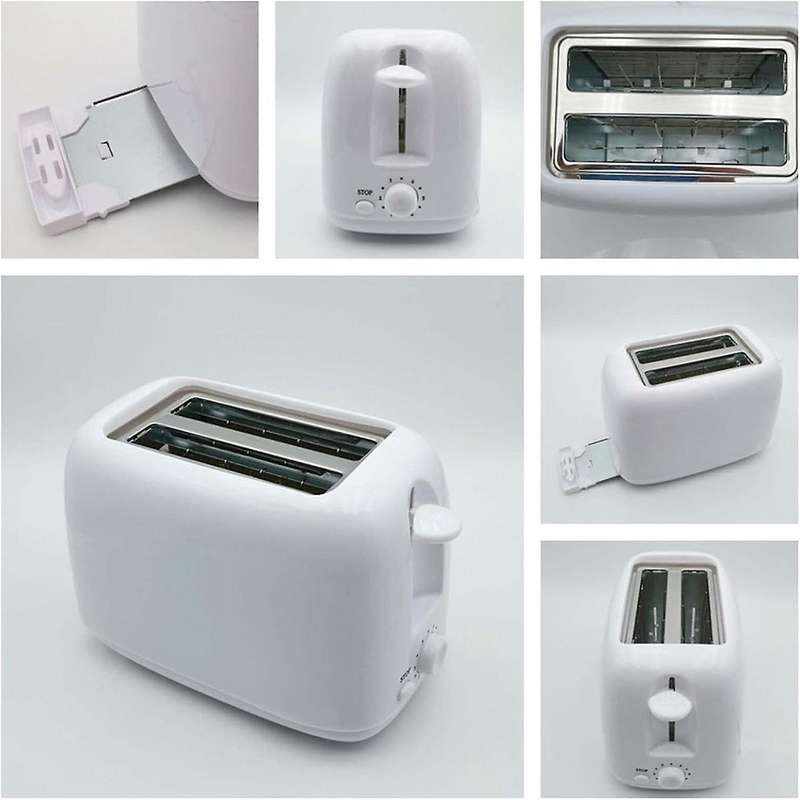Retro Toaster 2 Slice with 6 Functions, Stainless Steel Toaster Removable Crumb Tray, Under Base Co