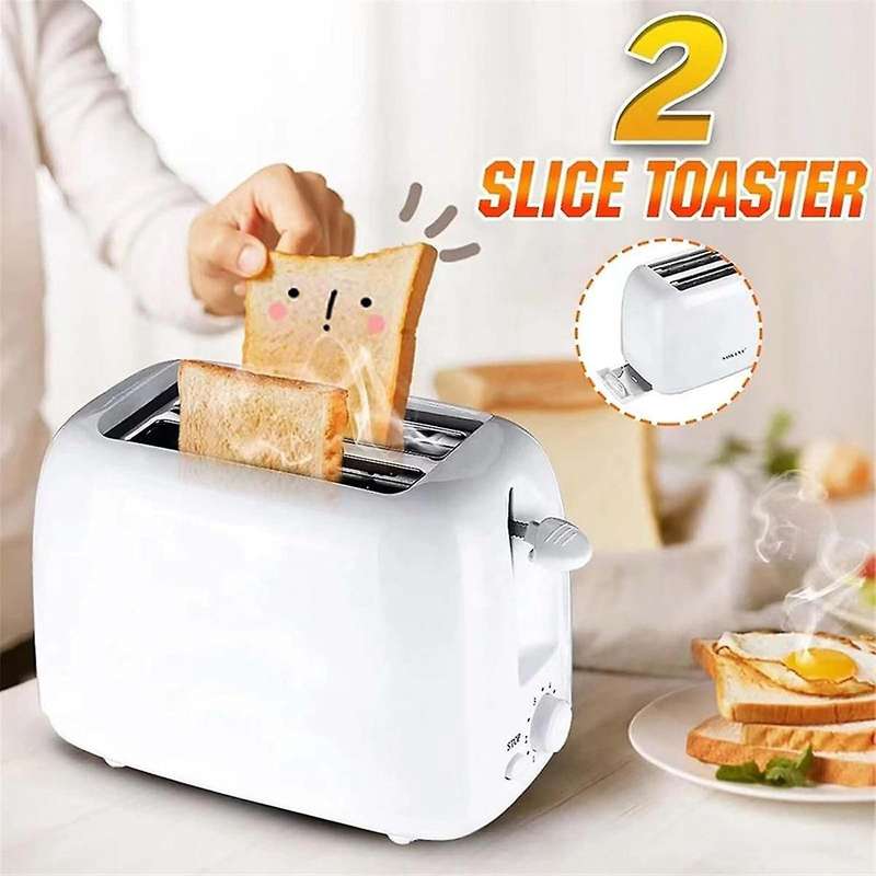Retro Toaster 2 Slice with 6 Functions, Stainless Steel Toaster Removable Crumb Tray, Under Base Co