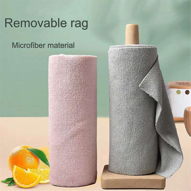 Reusable Cleaning Wipe Household Microfiber Towel Rolls Dish Rags Wash Paper Towel Replacement Green