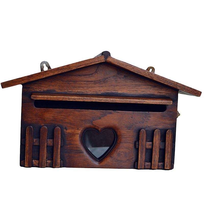 Retro Wooden Post Box Exquisite Outdoor Rainproof Suggestion Box Letter Box