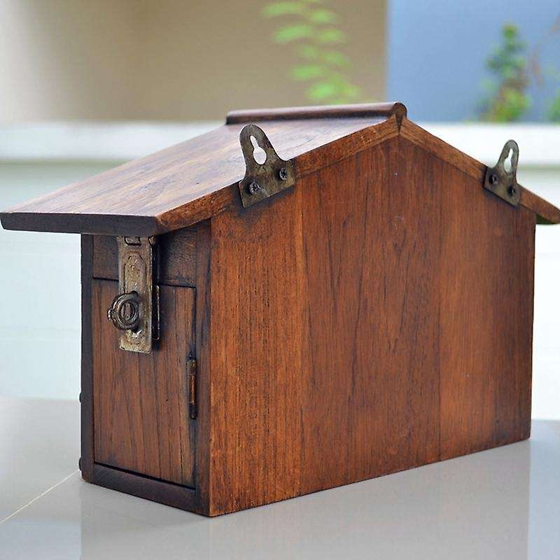 Retro Wooden Post Box Exquisite Outdoor Rainproof Suggestion Box Letter Box