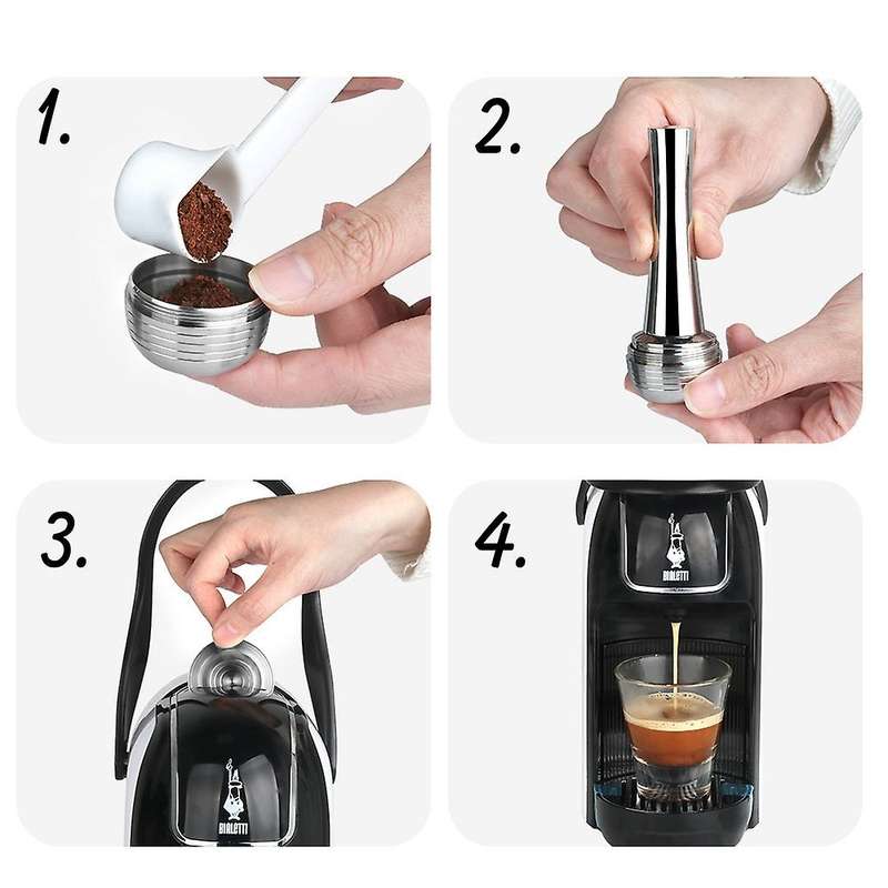 Reusable Coffee Capsule Stainless Steel Refillable Filter for Coffee Machine Brikka Espresso Cup