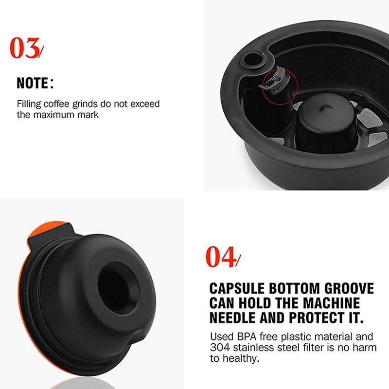Reusable Coffee Capsules, Compatible with for Bosch-s Tassimo 180ml