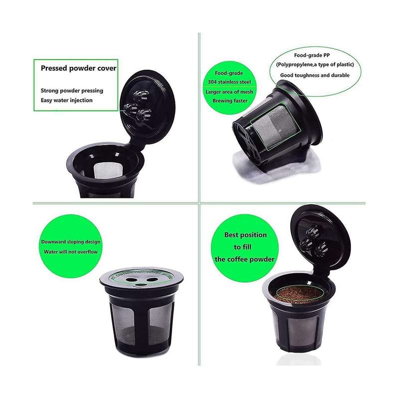 Reusable K Cups Coffee Filters for Ninja Dual Brew,refillable Coffee Pods Compatible for Ninja Cfp3