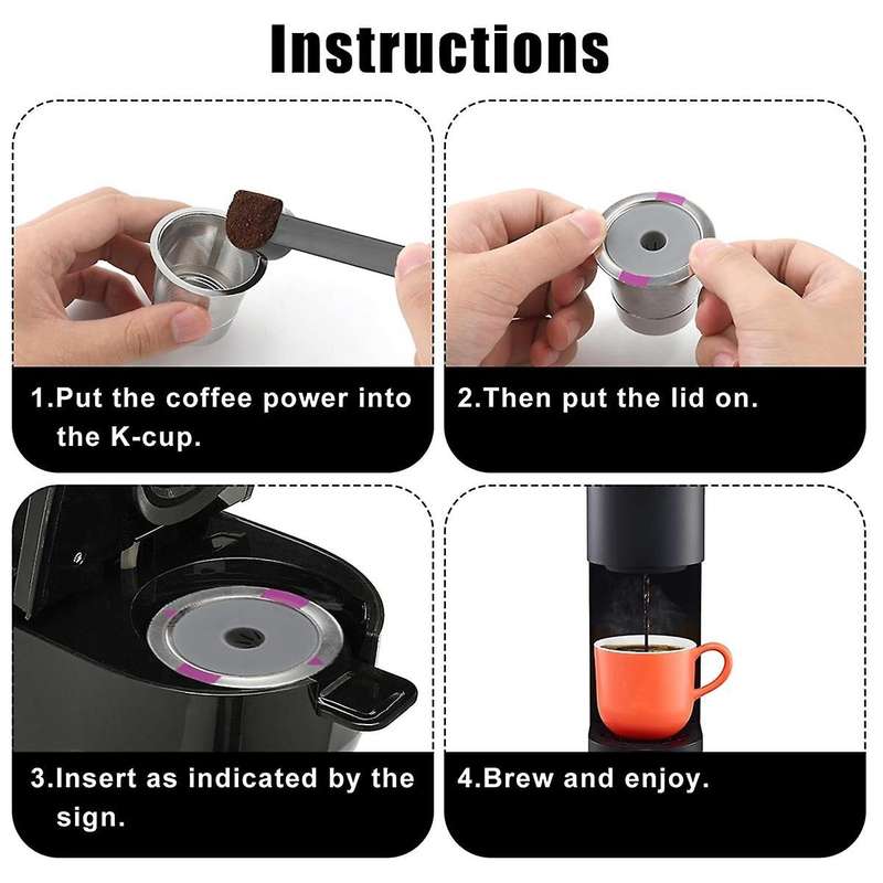 Reusable K Cups Coffee Filter Stainless Steel Reusable K Cups Coffee Pod Filters for 1.0, 2.0