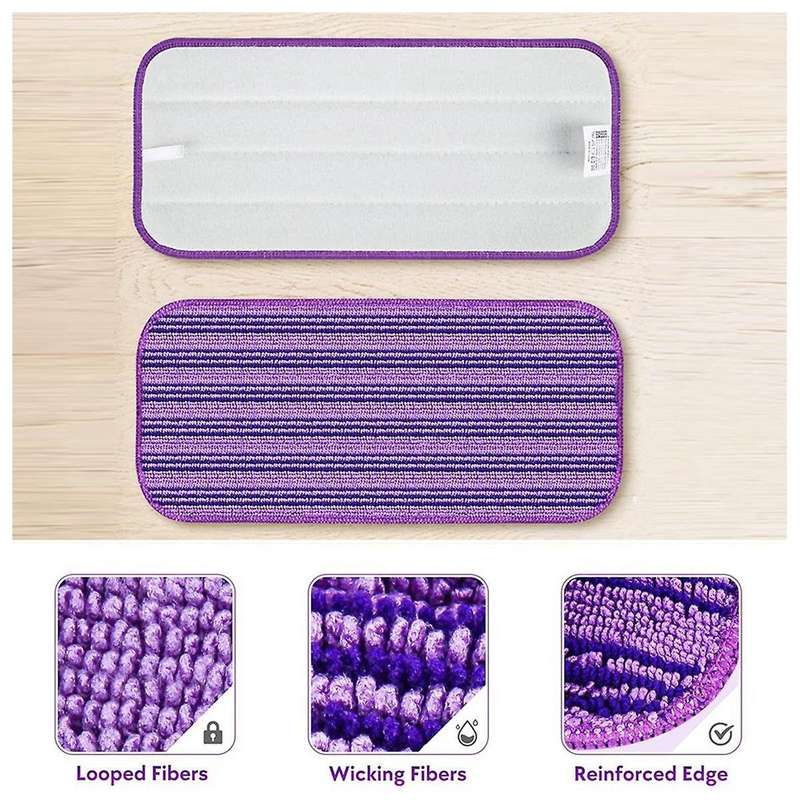 Reusable Mop Pads for Wet Jet Mop- 6 Pack Wet Pads Refill Washable Microfiber Mop Pads Wet Dry Moppi