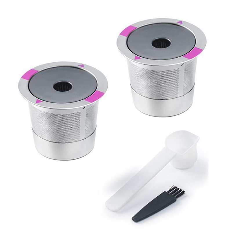 Reusable K Cups for , 2 Stainless Steel Coffee Pods for 1.0 Coffee Maker,6 Silicone Rings and Paper