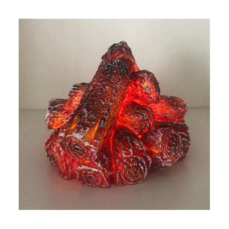 Reusable Practical Led Simulated Fireplace Charcoal Lamp Safe Night Light Realistic for Living Room
