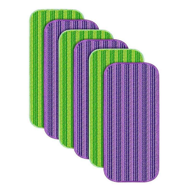 Reusable Mop Pads Compatible for Wet Jet Mop- 6 Pack Wet Pads Refill Washable Microfiber Mop Pads B