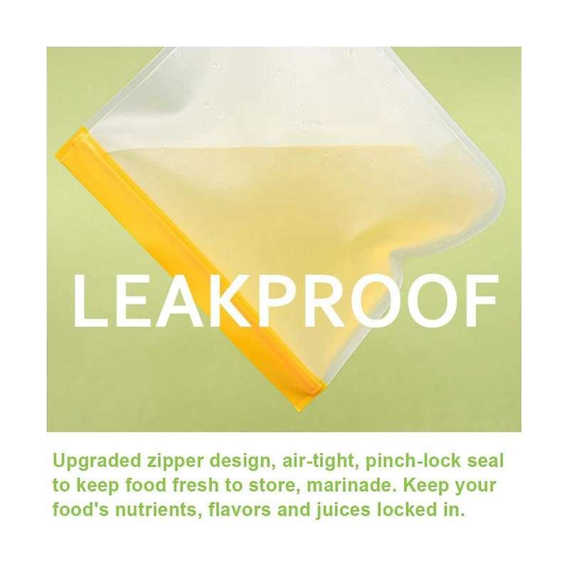 Reusable Storage Bags - 12 Pack Leakproof Freezer Bags Free Reusable Freezer Bags for Travel