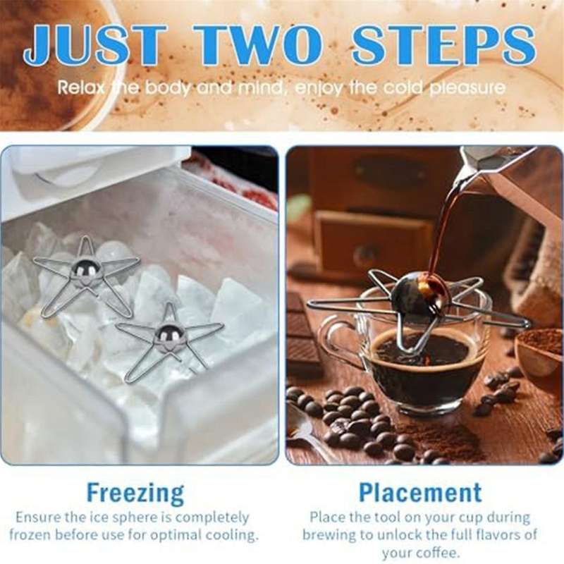 Reusable Stainless Steel Ice Balls for Coffee Tool- Unlock The True Flavors Of Your Coffee, Also Ide
