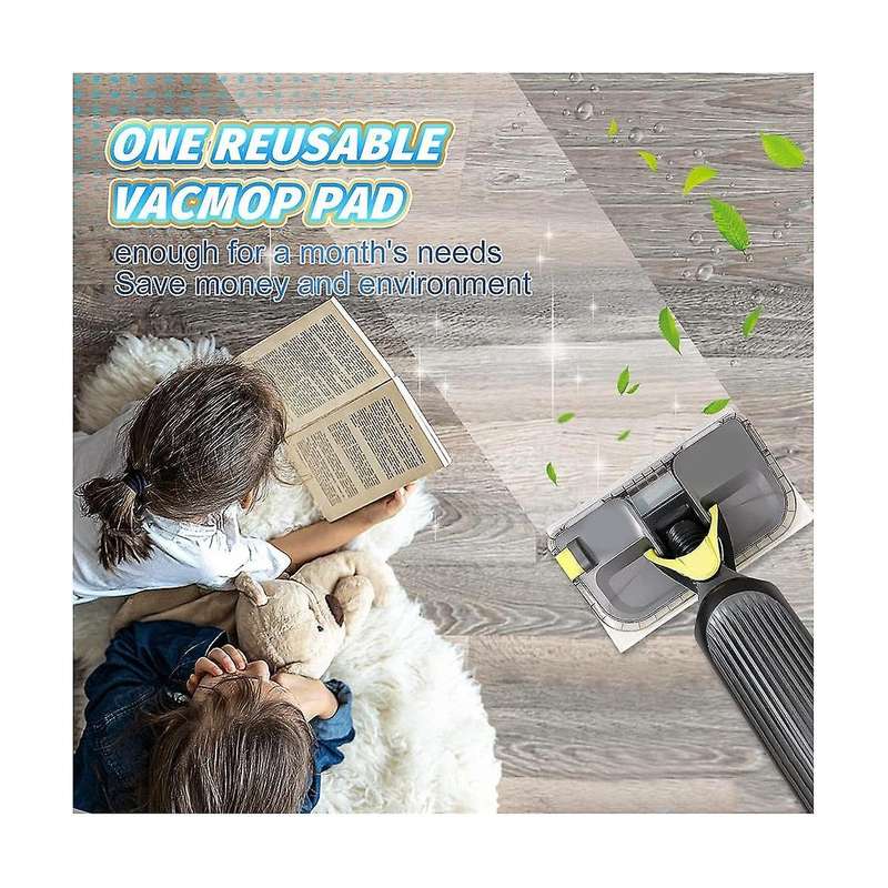 Reusable Vacmop Replacement Pads Refills for Vacmop VM252 VM200 VC205 VM250, Wet and Dry Vacmop Pads