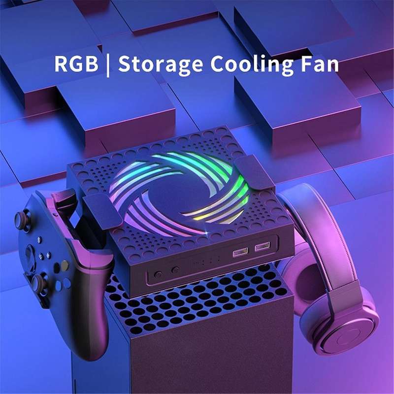 Rgb Colorful Cooling Fan for Game Console Adjustable Wind Speed Heat Dissipation Fan with Usb Charge