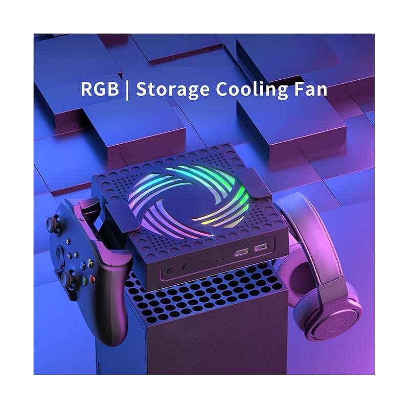 Rgb Colorful Cooling Fan for Game Console Adjustable Wind Speed Heat Dissipation Fan with Usb Port