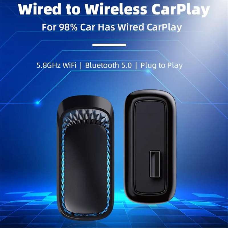 RGB Colorful Wireless Carplay Dongle Mini Box Plug and Play Connect Bluetooth WiFi with Wired for C