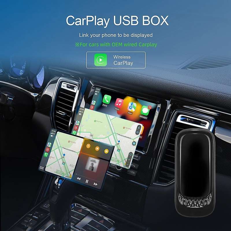 RGB Mini Carplay AI Box for CarPlay Wireless Adapter Car Wired CarPlay to Wireless USB Dongle Plug a