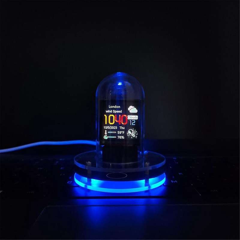 RGB Nixie Tube Clock Smart WIFI Networked LED Light-Emitting IPS Color Screen DIY Analog Digital Tub
