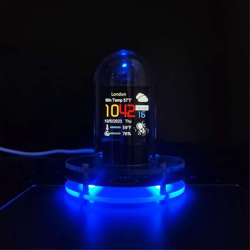 RGB Nixie Tube Clock Smart WIFI Networked LED Light-Emitting IPS Color Screen DIY Analog Digital Tub