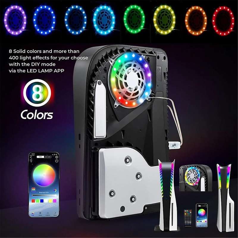 RGB LED Light Strip for / Slim Console, IR Remote/APP/USB 3 Methods, DIY Decoration Accessories