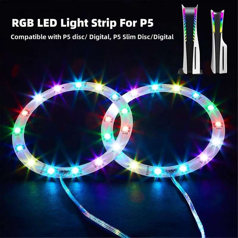 RGB LED Light Strip for / Slim Console, IR Remote/APP/USB 3 Methods, DIY Decoration Accessories
