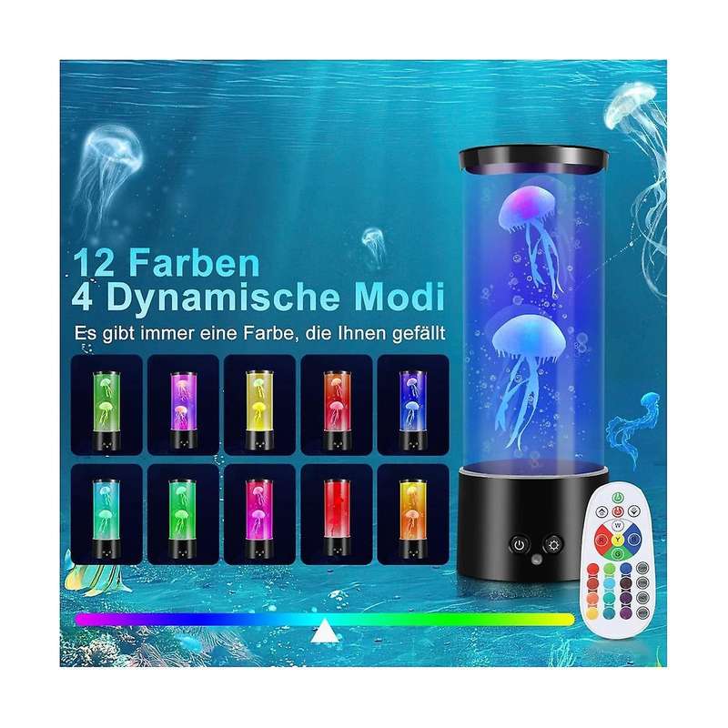 Rgb Jellyfish Lamp Jellyfish Aquarium with Remote Control Lava Lamp Coloured Mood Light Office Deco