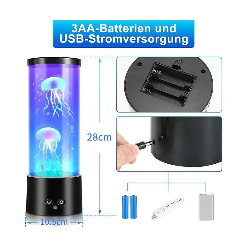 Rgb Jellyfish Lamp Jellyfish Aquarium with Remote Control Lava Lamp Coloured Mood Light Office Deco
