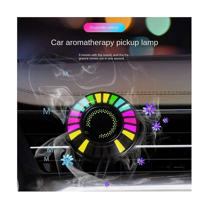 Rgb Led Car Diffuser Car Atmosphere Light Air Conditioner Air Outlet Pendant Voice Controlled Music