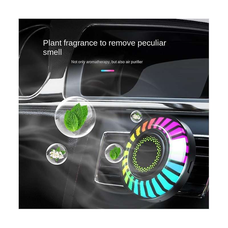Rgb Led Car Diffuser Car Atmosphere Light Air Conditioner Air Outlet Pendant Voice Controlled Music