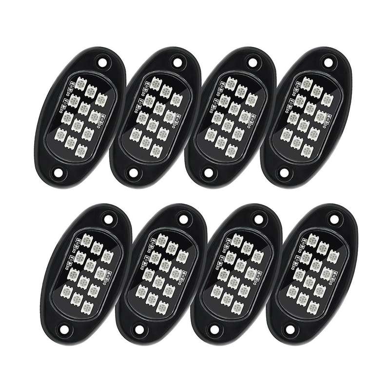 Rgb Rock Lights, Multicolor Underglow Lights Kit with App Control Flashing Music Mode Waterproof Whe