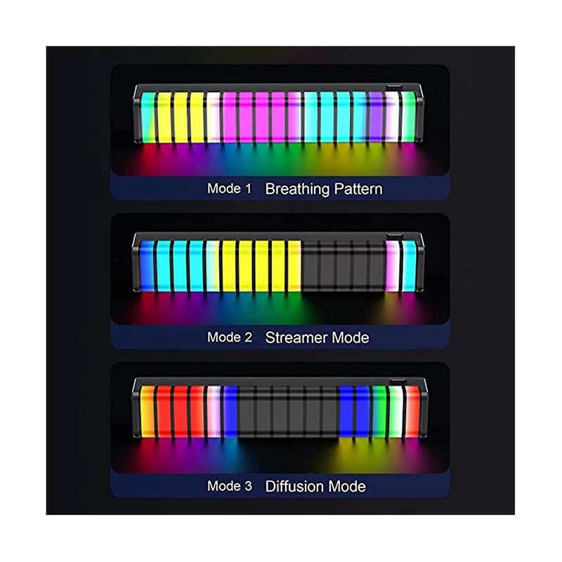 Rgb Wireless Voice-activated Lights, Rechargeable Voice-activated Lights, 17-color Led Lights With