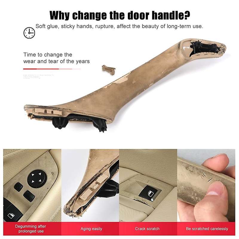 Rhd Car Interior Door Handle Inner Door Panel Pull Trim Cover for -bmw 5 Serie F10 F11 520 525 Beig