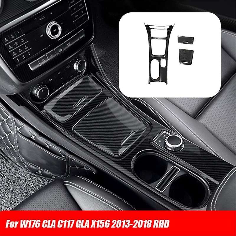 Rhd Car Console Gear Shift Water Cup Holder Storage Panel Trim Cover for W176 Cla C117 Gla X156 2013