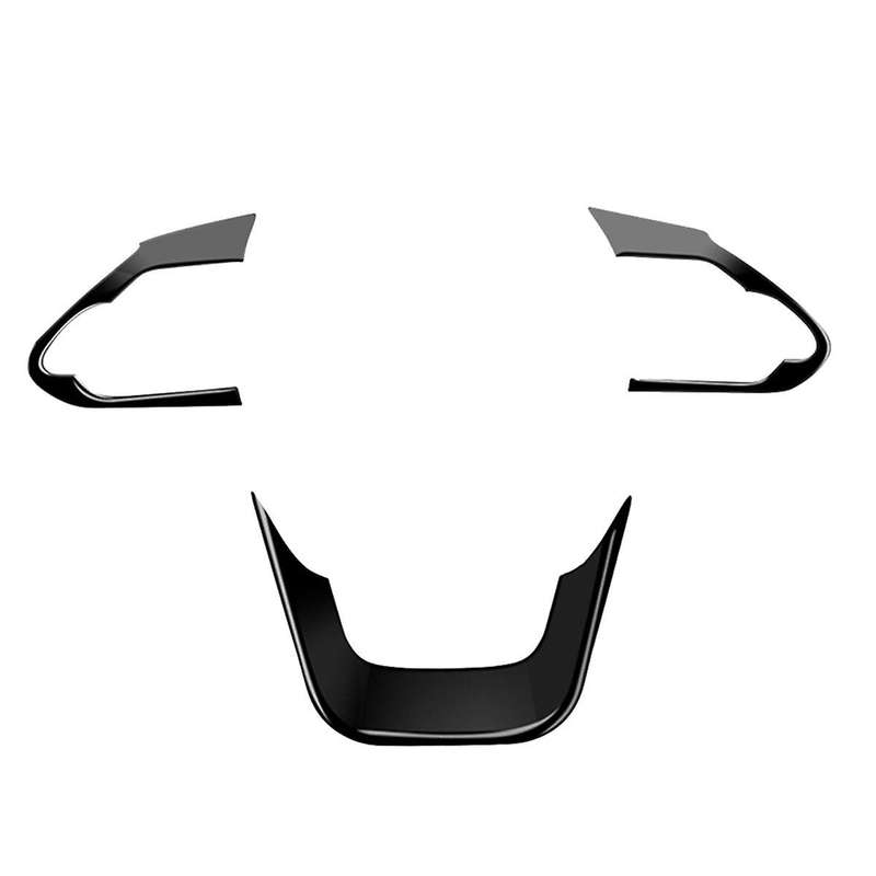 RHD Car Interior Steering Wheel Cover Trim Sticker Kits for Voxy Noah 90 Series 2022 2023+ Glossy Bl