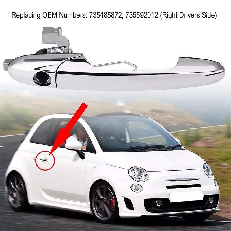 RHD Front Right Chrome Outer Door Handle 735592012 for 2007-2019 Exterior Handle Pull 735451694 7354