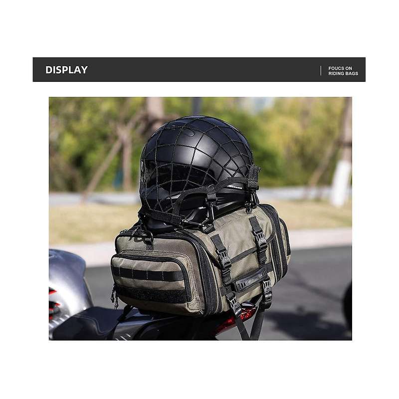 Rhinowalk Motorcycle Helmet Holder Net 8 Plastic Hooks Motorbike Luggage Net Holder Mesh Storage Tr
