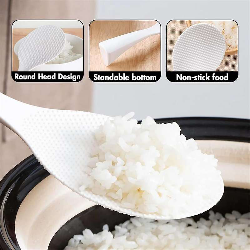 Rice Paddle, Non Stick Standing Rice Spoon Spatula, Heat Resistant Rice Cooker Spoon